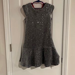 2 girls 7/8 dresses silver and fuchsia.